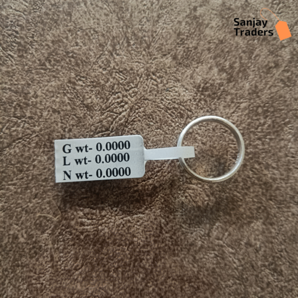 Grey Tag roll 100mm X 13mm (55mm printing area), partial gum, jewellery and opticals barcode label - Image 4