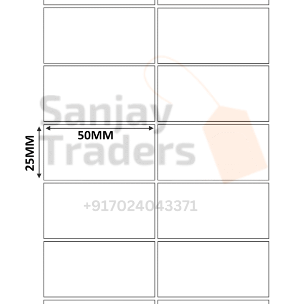 50mm X 25mm X 2up Paper labels