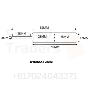 Tag roll 81mm X 12mm (56mm printing area), Full gum on tail, jewellery and opticals barcode label