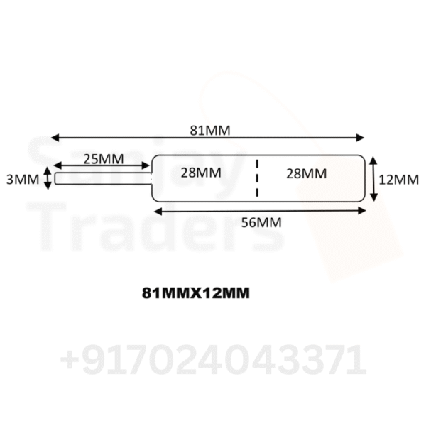 Tag roll 81mm X 12mm (56mm printing area), Full gum on tail, jewellery and opticals barcode label