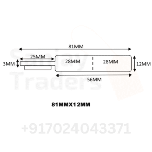 Tag roll 81mm X 12mm (56mm printing area), Full gum Double tail, jewellery and opticals barcode label