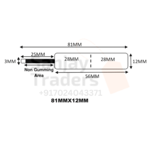 Tag roll 81mm X 12mm (56mm printing area), partial gum, jewellery and opticals barcode label
