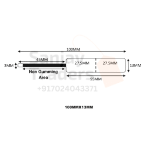 Tag roll 100mm X 13mm (55mm printing area), partial gum, jewellery and opticals barcode label