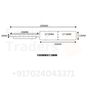 Tag roll 100mm X 13mm (55mm printing area), Full gum Double tail, jewellery and opticals barcode label