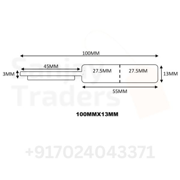 Tag roll 100mm X 13mm (55mm printing area), Full gum Double tail, jewellery and opticals barcode label