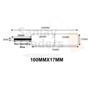 Tag roll 100mm X 17mm (70mm printing area), partial gum, jewellery and opticals barcode label