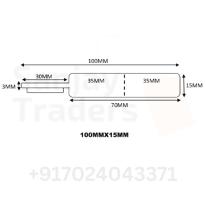 Tag roll 100mm X 15mm (70mm printing area), Full gum Double tail, jewellery and opticals barcode label