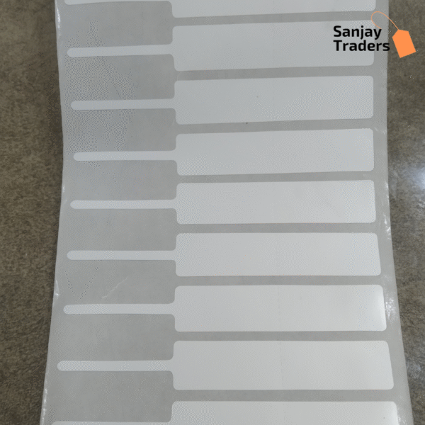 Tag roll 100mm X 14mm (65mm printing area), partial gum, jewellery and opticals barcode label - Image 2