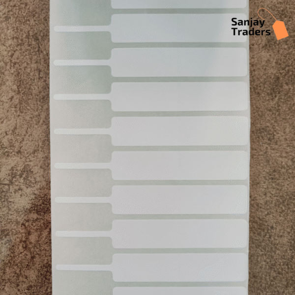 Tag roll 100mm X 15mm (70mm printing area), Full gum, jewellery and opticals barcode label - Image 2