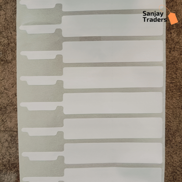 Tag roll 100mm X 15mm (70mm printing area), Full gum Double tail, jewellery and opticals barcode label - Image 2
