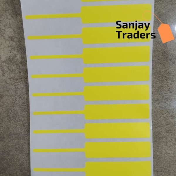 Yellow Tag roll 100mm X 13mm (55mm printing area), partial gum, jewellery and opticals barcode label - Image 2
