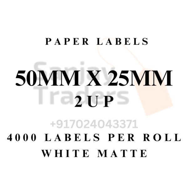 50mm X 25mm X 2up Paper labels - Image 2