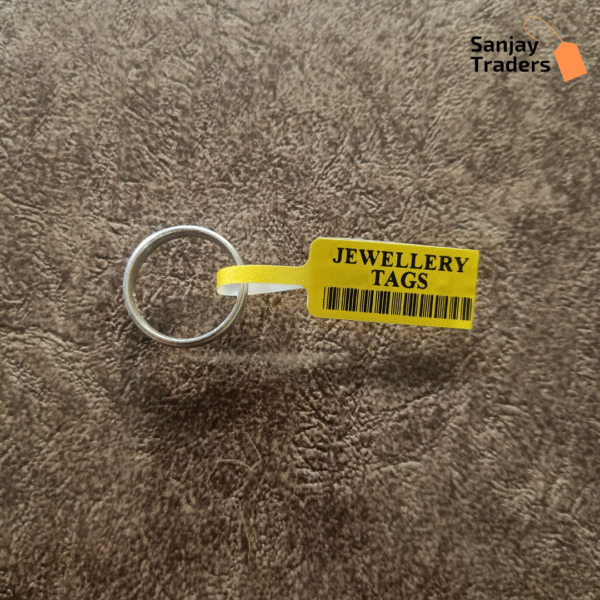 Yellow Tag roll 100mm X 13mm (55mm printing area), partial gum, jewellery and opticals barcode label - Image 4